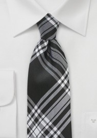 Black and White Plaid Necktie