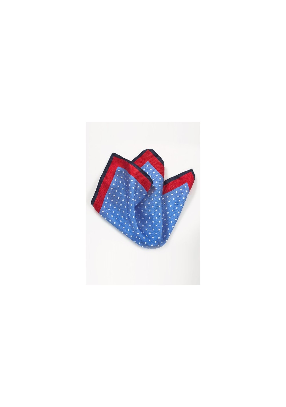 Silk Polka Dot Pocket Square in Blue and Red