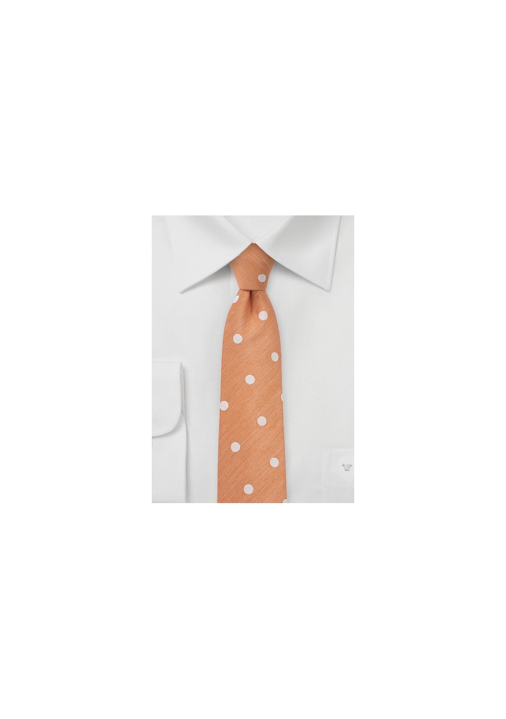 Pastel Orange Tie in Bold Dots