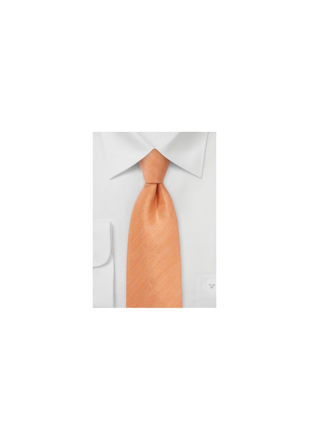 Men's Herringbone Tie in Tangerine