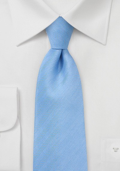 Herringbone Tie in Pastel Blue