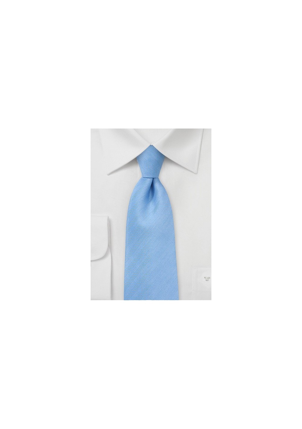 Herringbone Tie in Pastel Blue