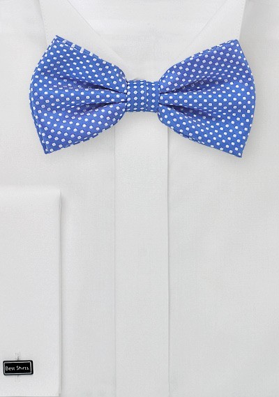Horizon Blue Bow Tie with Pin Dots
