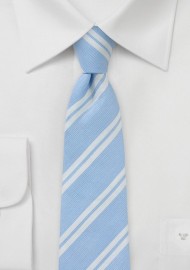 Linen Skinny Tie in Pale Blue