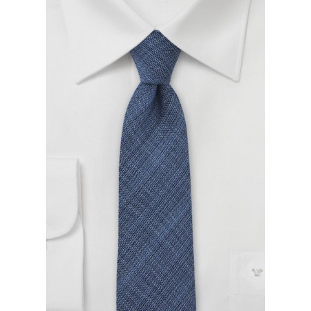 Dark Navy Chambray Skinny Tie