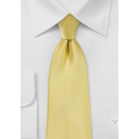 Solid Extra Long Tie in Butter