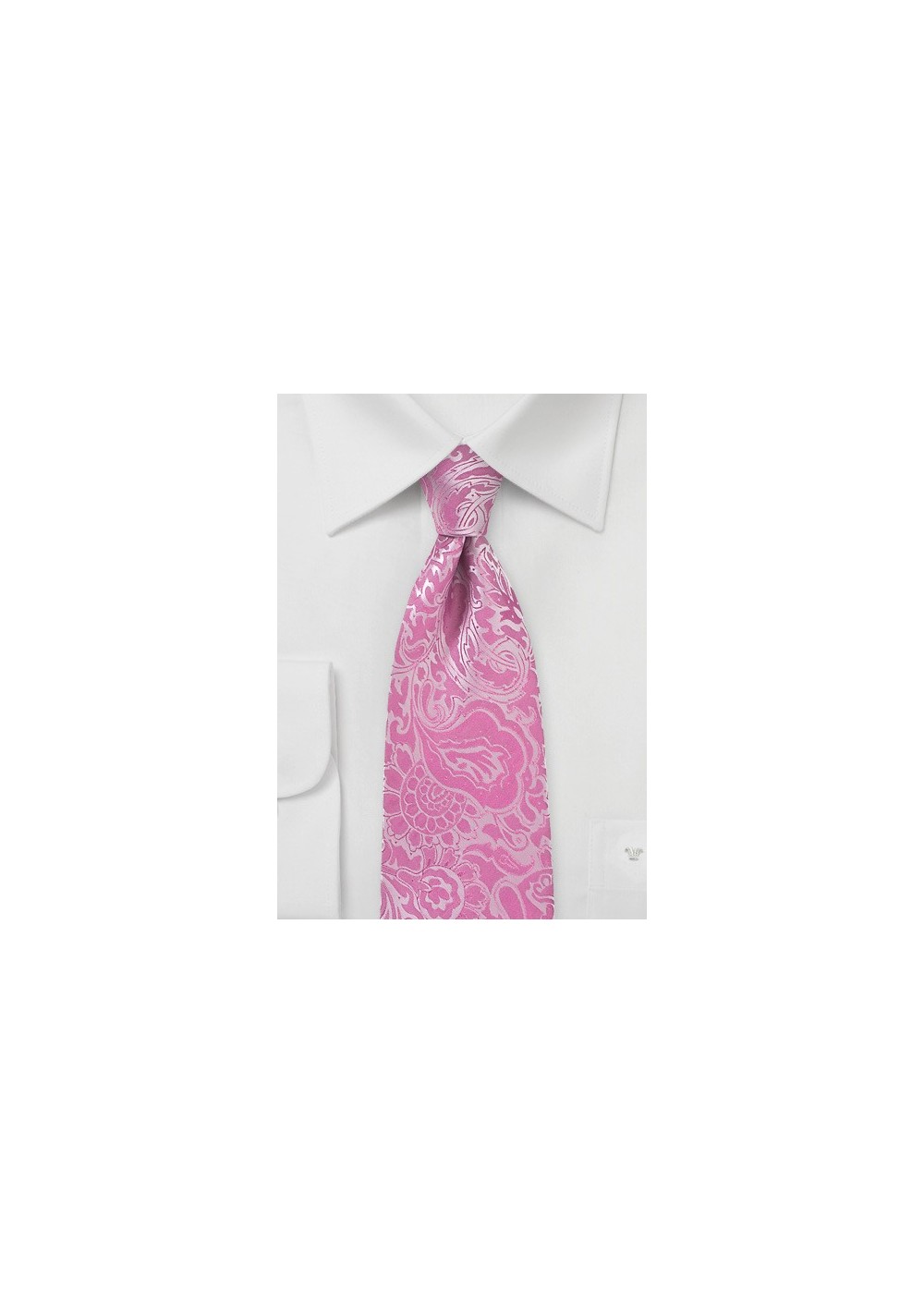 Paisley Summer Tie in Bright Azalea Pink