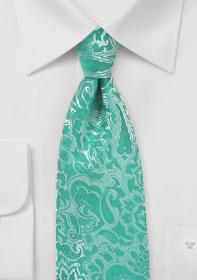 Mermaid Blue Summer Paisley Tie