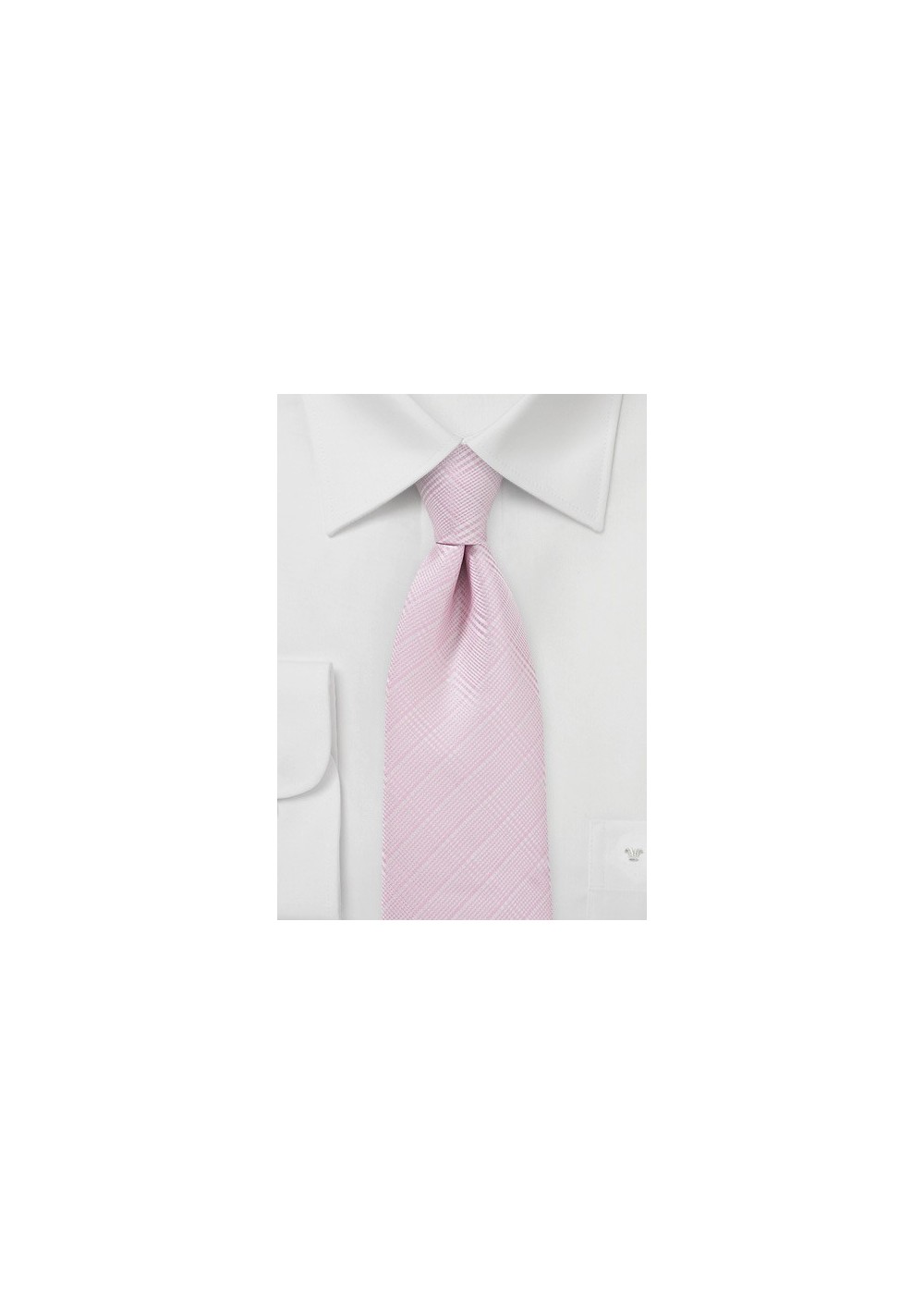 Rose Pink Tie with Trendy Plaid Design