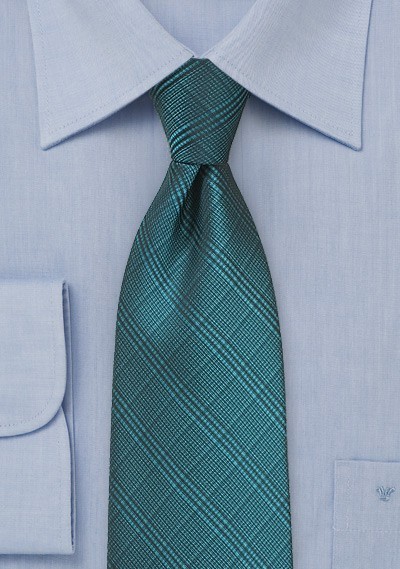 Plaid Tie in Dragonfly Blue