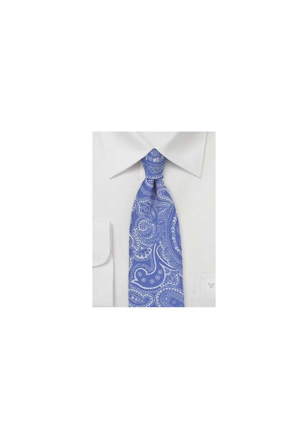 Cotton Paisley Floral Tie in Summer Blue