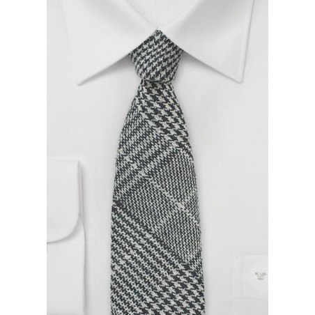 Wool Tweed Winter Tie in Gray