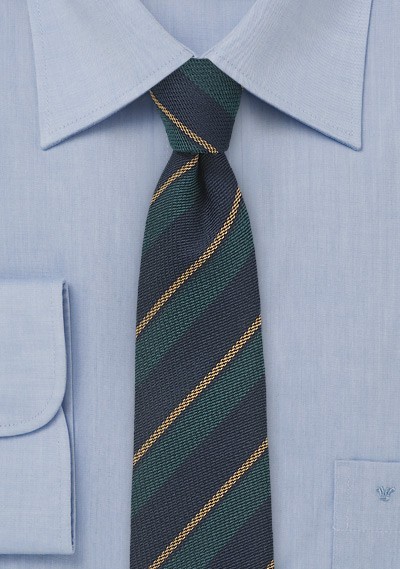 Repp Striped Wool and Silk Tie