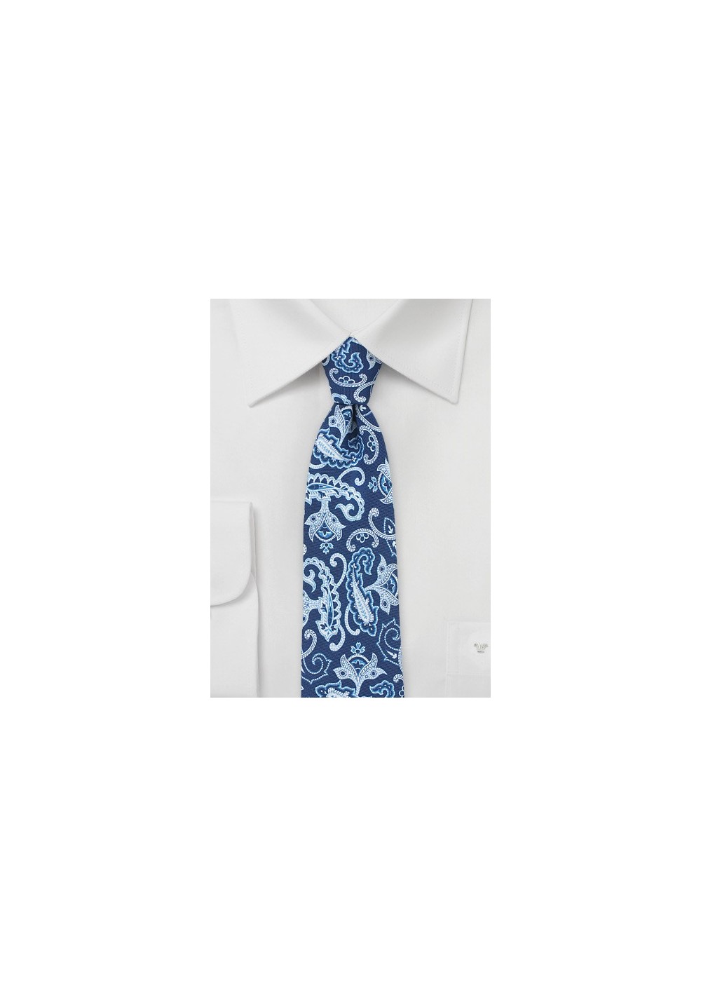 Skinny Summer Paisley Tie in Blue