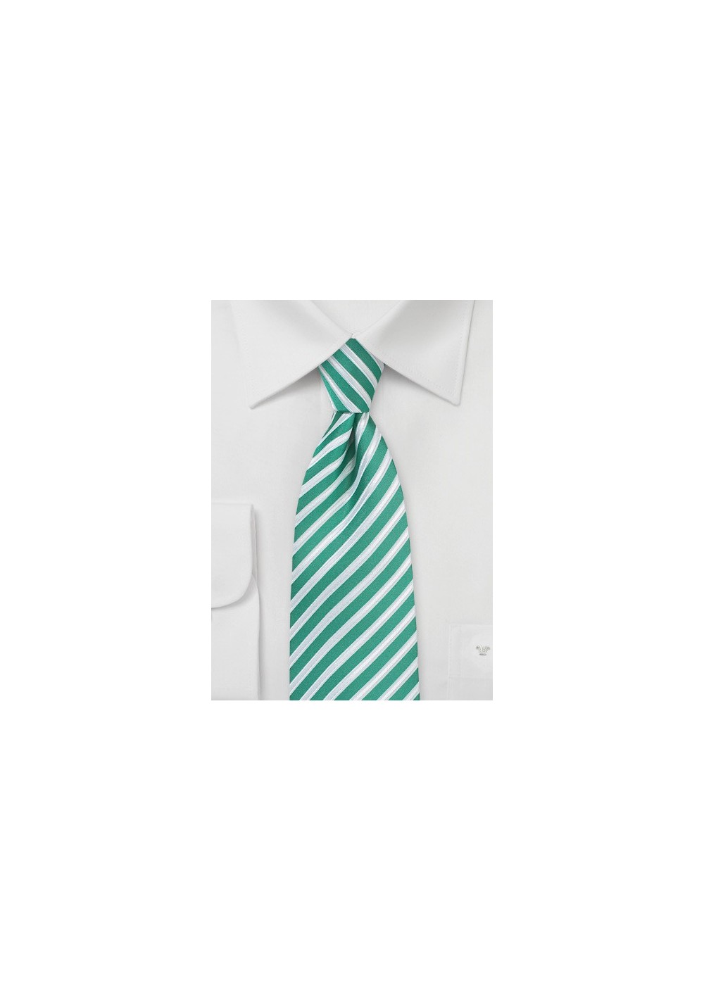 Striped Tie in Sea Green