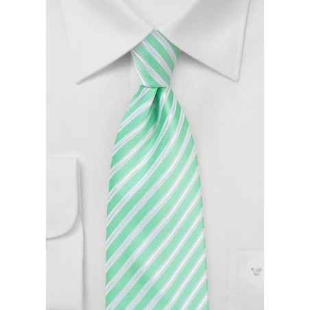 Striped Necktie in Spring Bud Green
