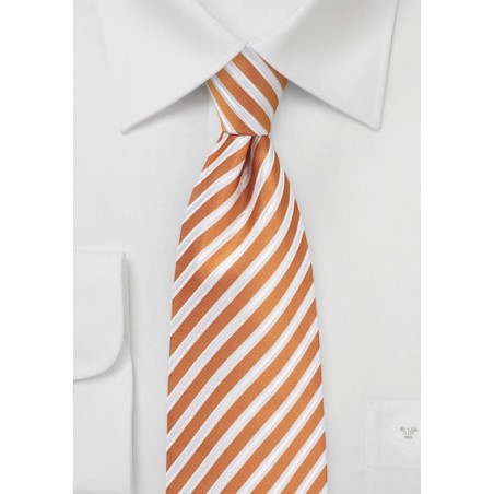 Elegant Summer Tie in Orange and White