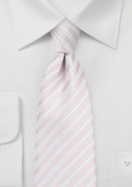 Pastel Pink and White Striped Tie