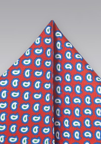 Pop Art Pocket Square in Red and Blue