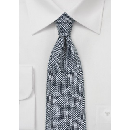 Glen Plaid Designer Tie in Charcoal | Cheap-Neckties.com
