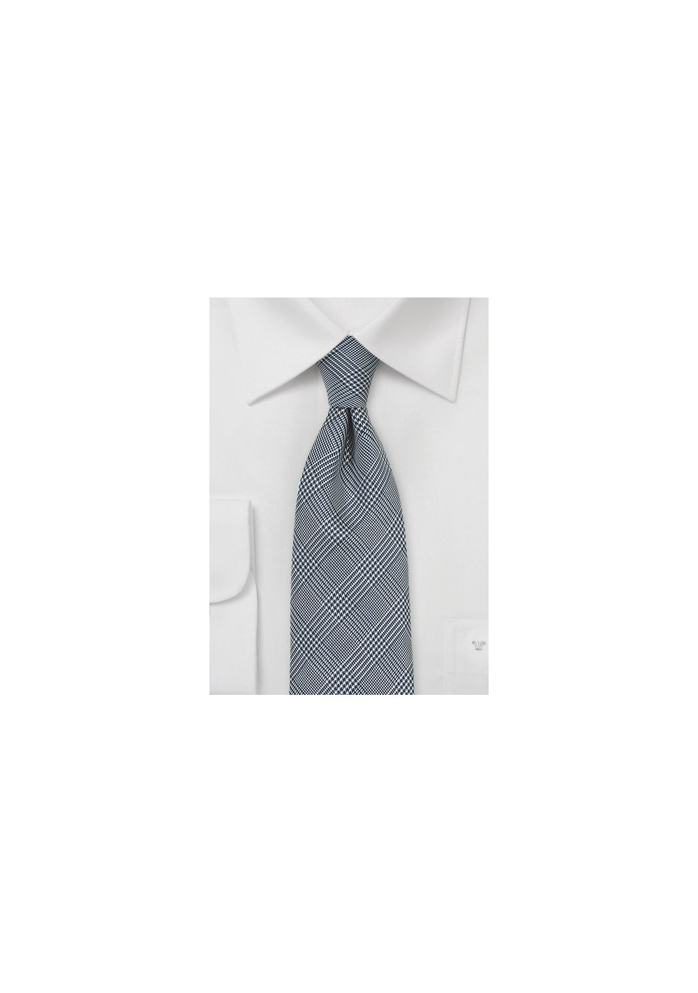 Charcoal and Silver Glen Check Silk Tie