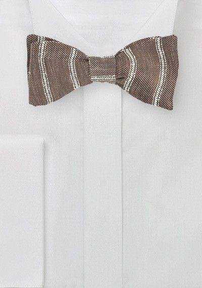 Linen Bow Tie in Walnut
