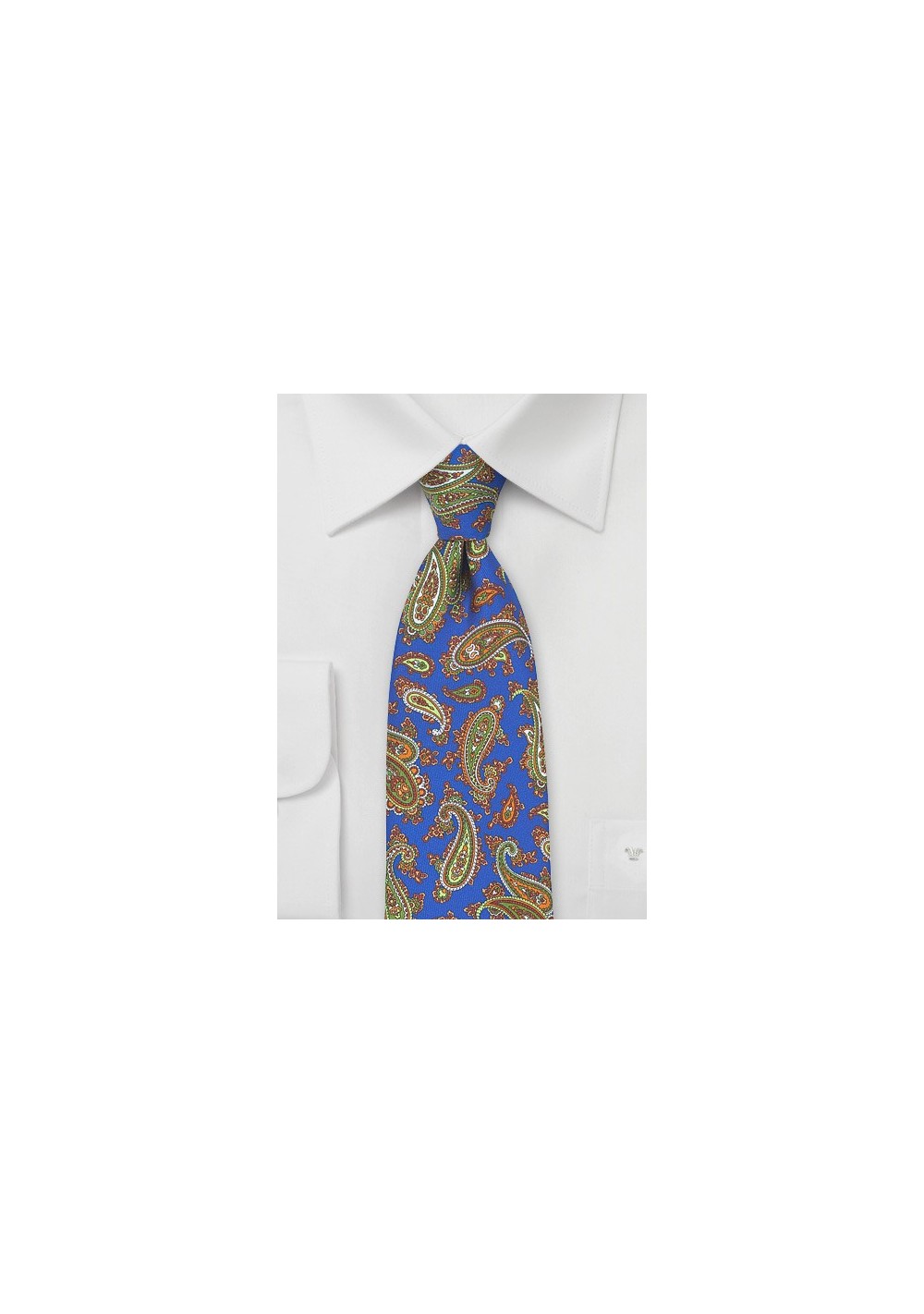 French Paisley Tie in Horizon Blue and Green