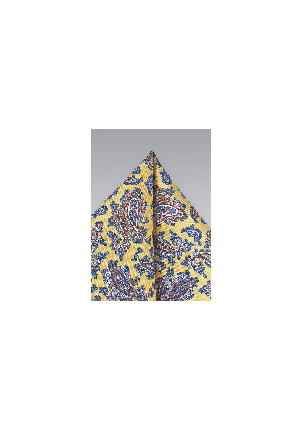 Summer Paisley Pocket Square in Yellow and Blue