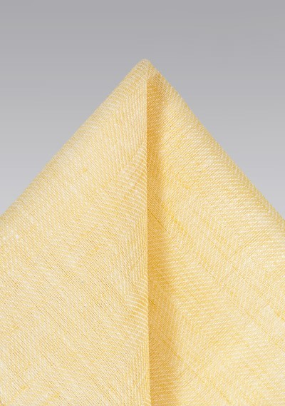 Linen Pocket Square in Yellow