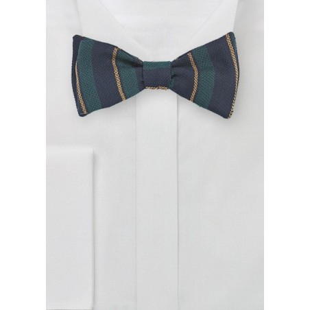 Winter Wool Bow Tie in Hunter Green and Navy