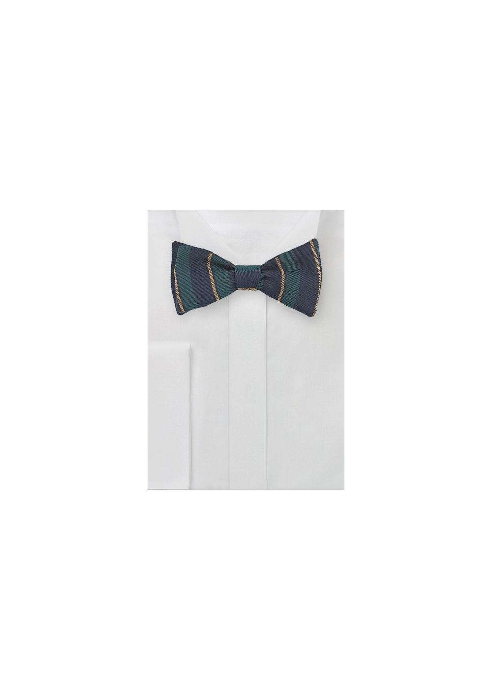 Winter Wool Bow Tie in Hunter Green and Navy