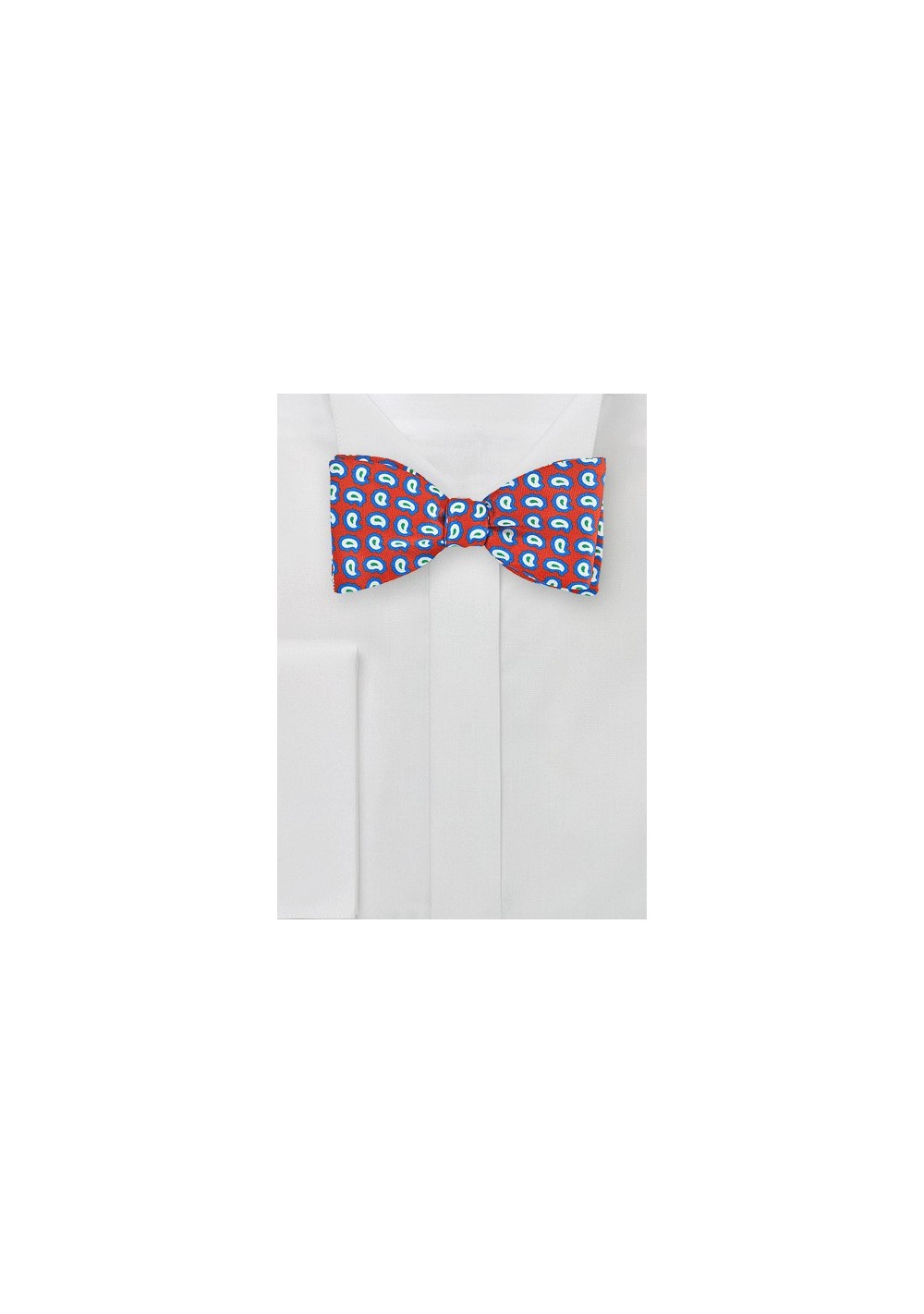Pop Art Paisley Bow Tie in Red, Blue, White