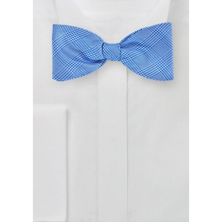 Blue and White Glen Check Bow Tie