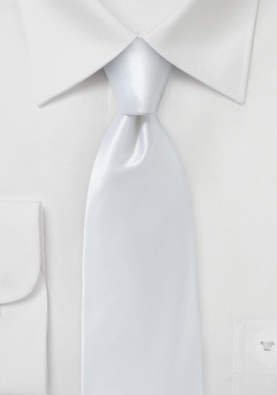Designer Silk Tie in Bright White | Cheap-Neckties.com