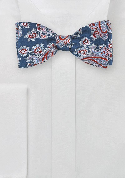 Elegant Paisley Bow Tie in Silk