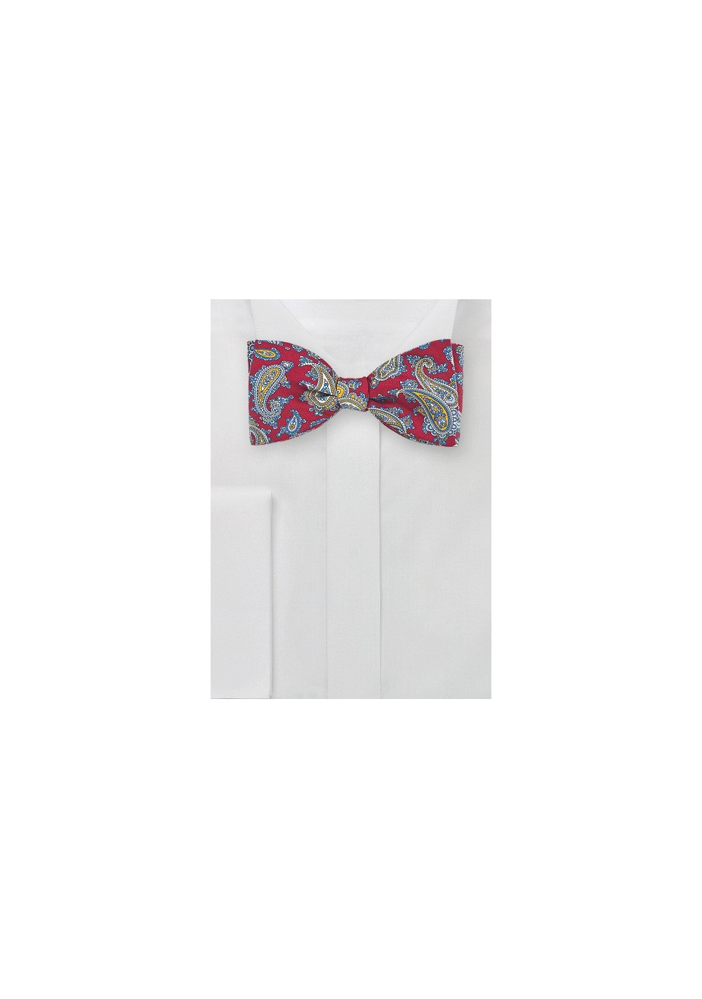 Red, Blue, Yellow Paisley Bow Tie