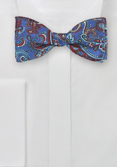 Paisley Bow Tie in Purple and Red
