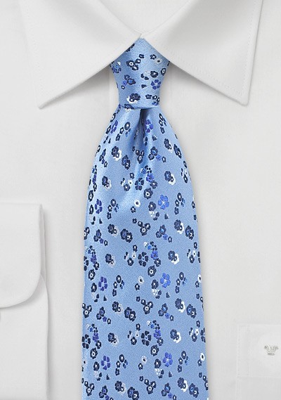 Light Blue Floral Designer Tie