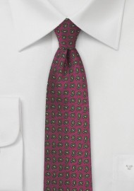 Paisley Skinny Tie in Brick Red