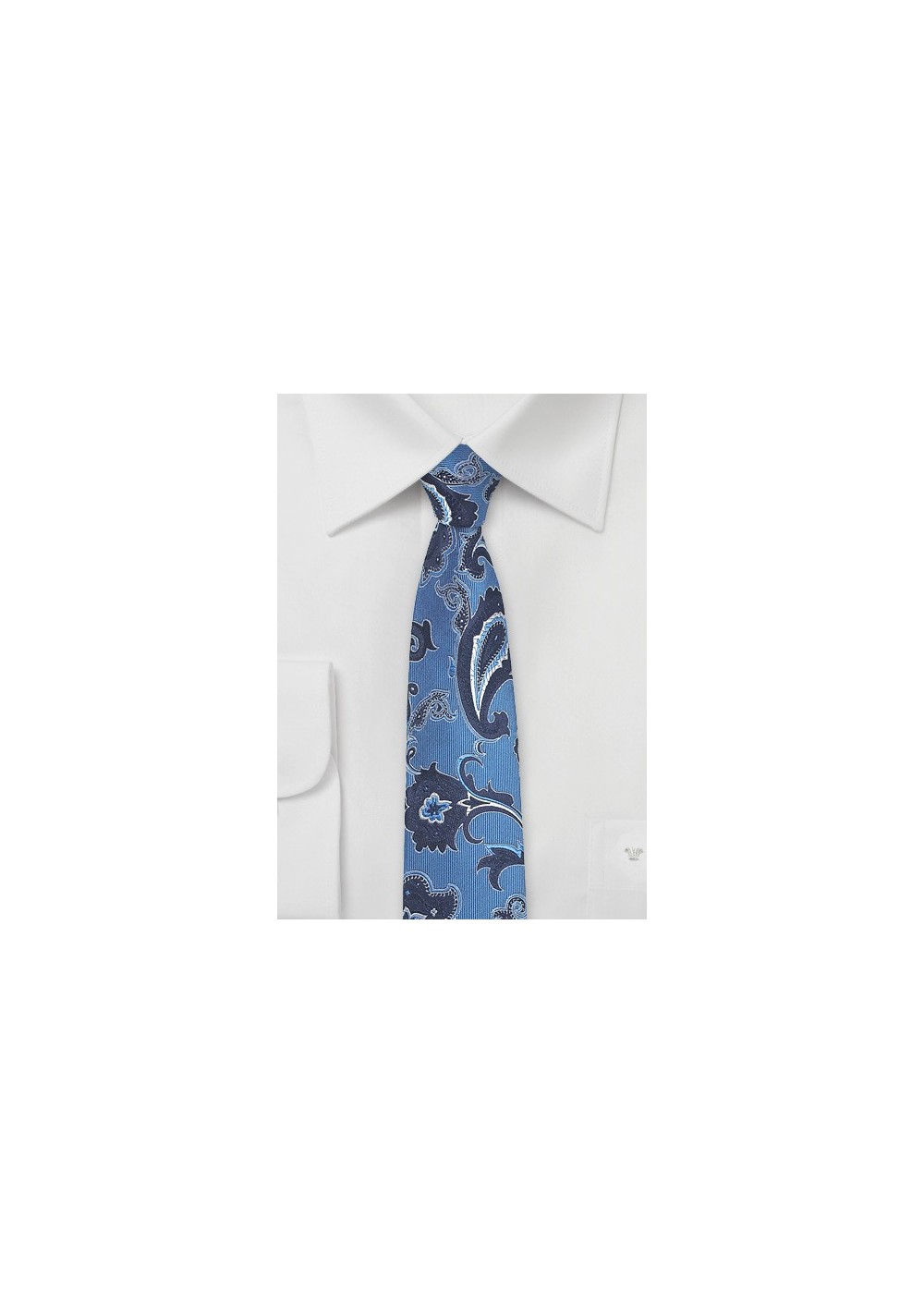 Trendy Paisley Tie in Blue and Navy
