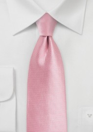 Flamingo Pink Tie with Woven Texture