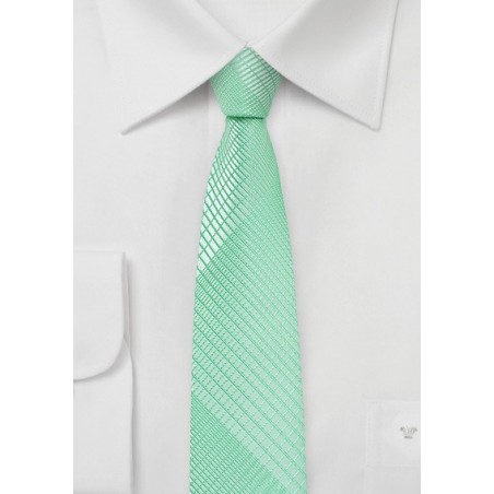 Skinny Plaid Tie in Bright Mint
