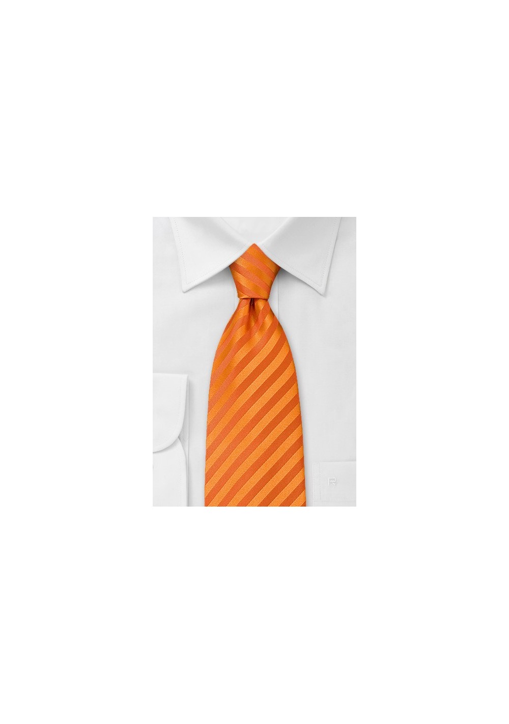 Bright Orange Striped Clip on Tie