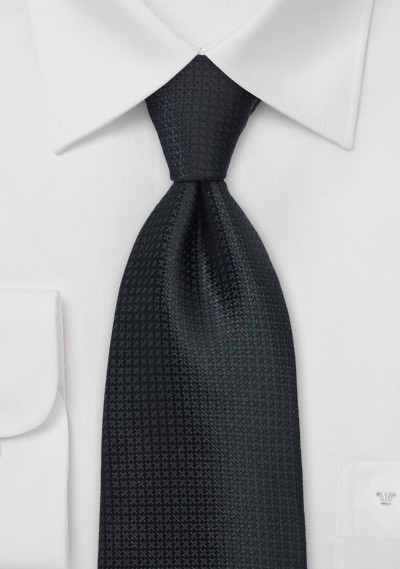 Textured Black Tie made in Kids Length