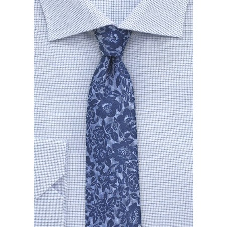 Floral Lace Tie in Classic Blues