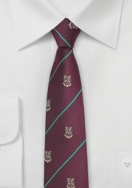 Chestnut Colored Repp Tie with Crest