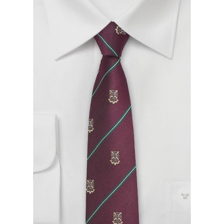 Chestnut Colored Repp Tie with Crest