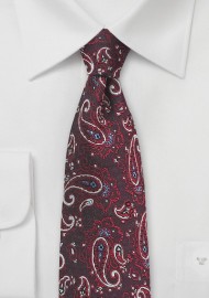 Marsala Red Paisley Tie