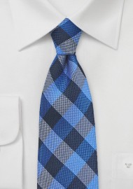 Horizon Blue and Navy Gingham Tie