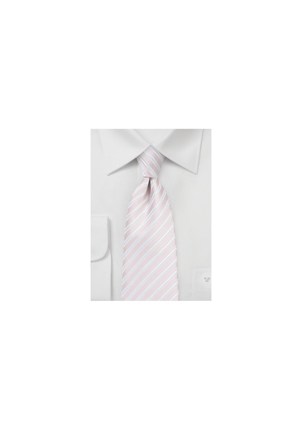 Pastel Pink and White Tie in XL Length
